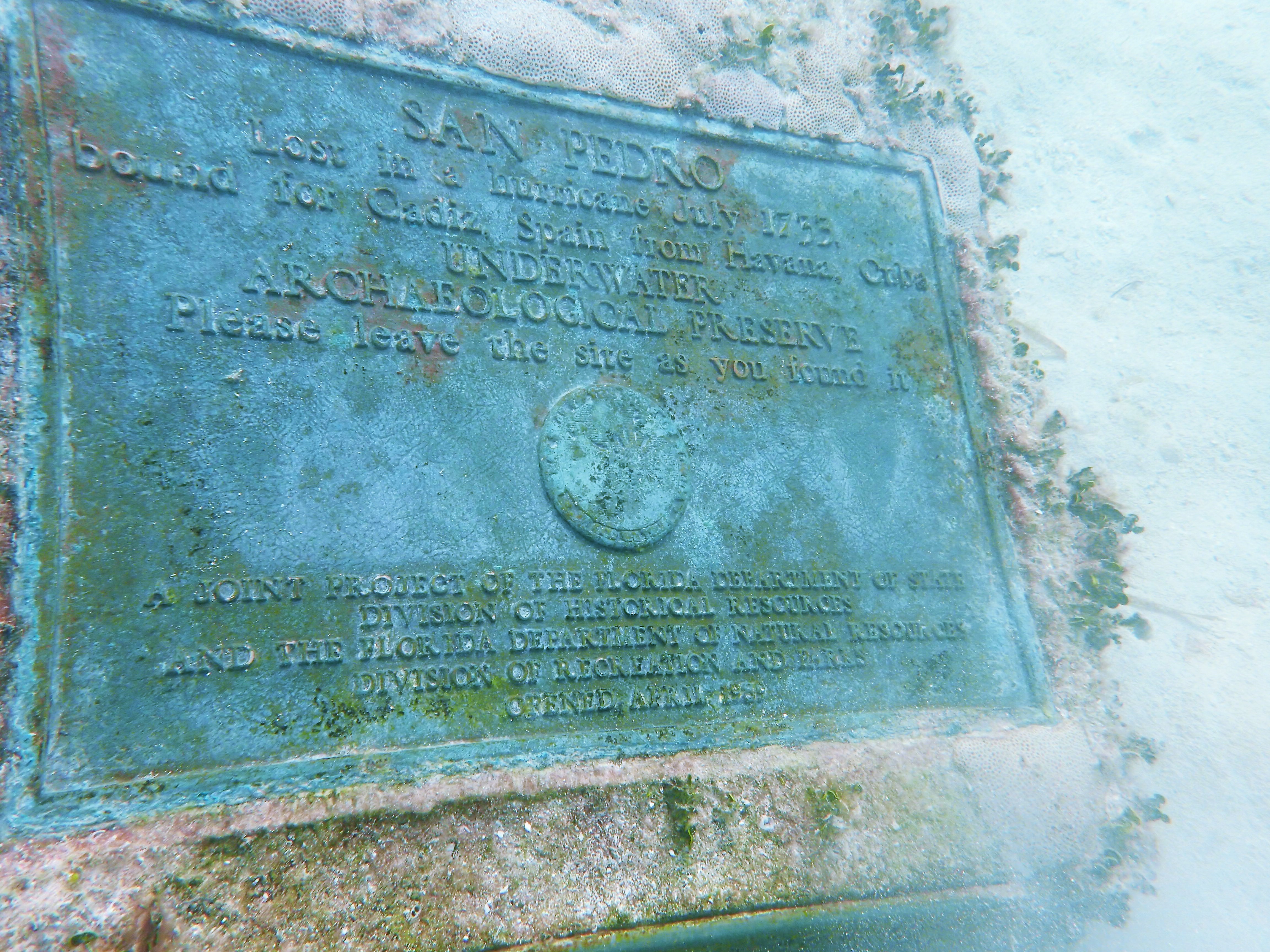 close up of the site marker for the San Pedro