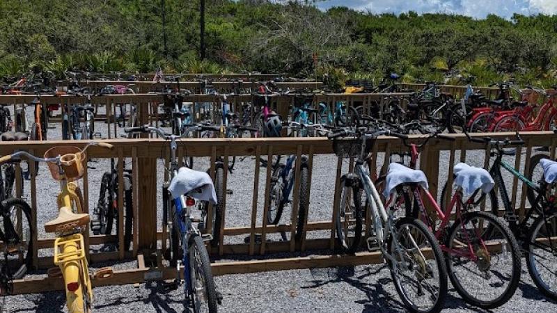 The new bike rack at Topsail Hill Preserve State Park