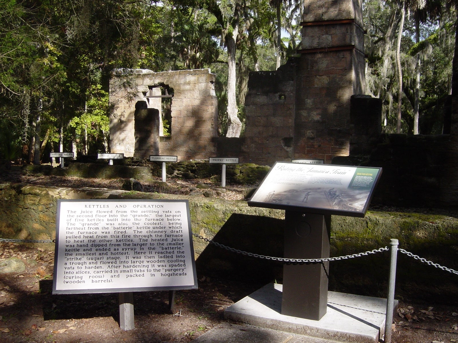 Interpretive signs at Bulow Plantation