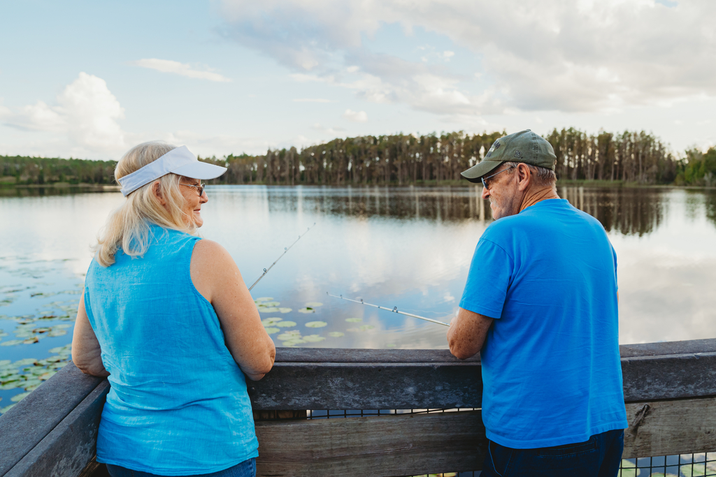 Couple Fishing on a Dock