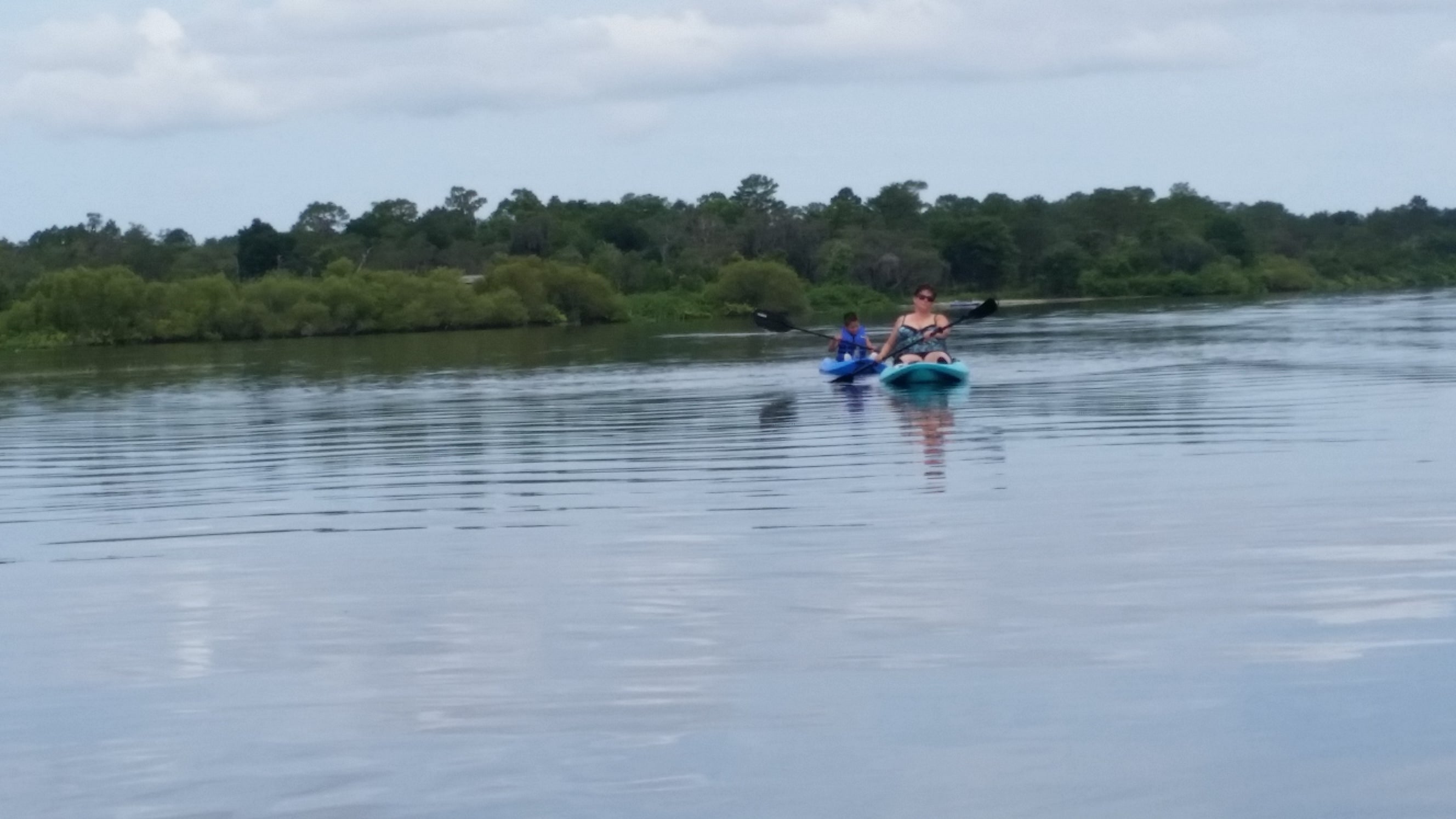 Paddlers on the lake