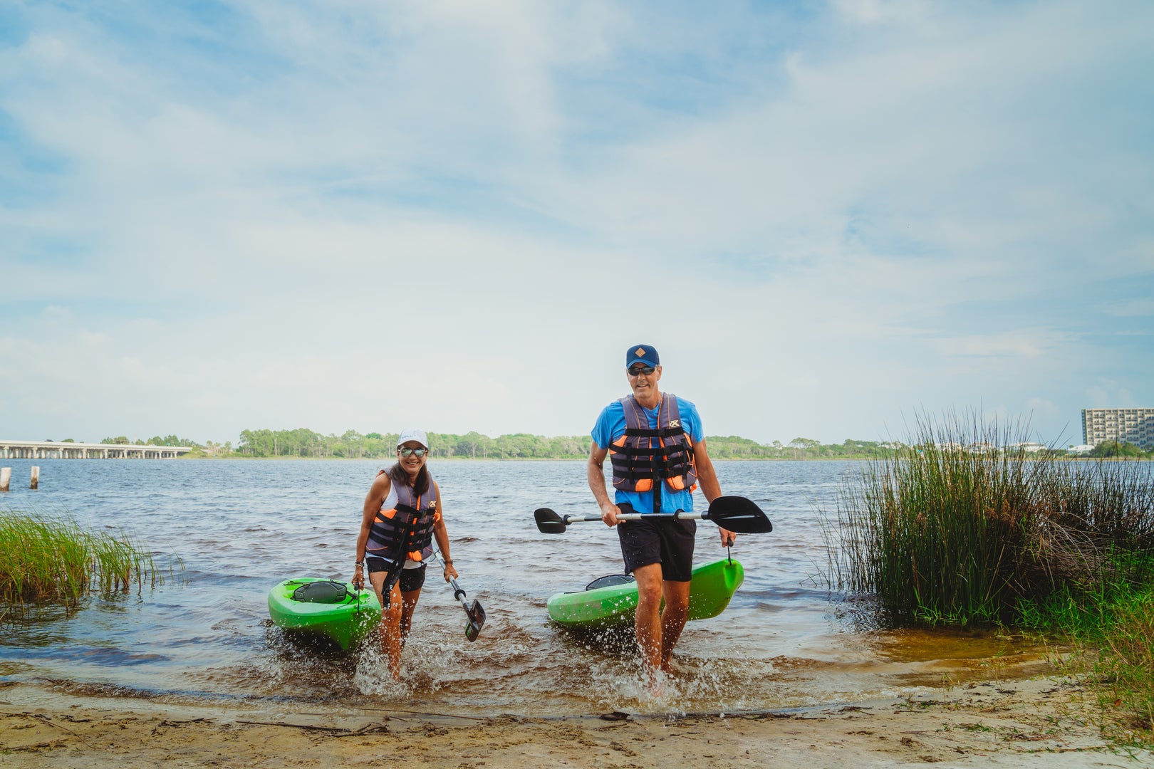 Kayakers Removing boats from the water