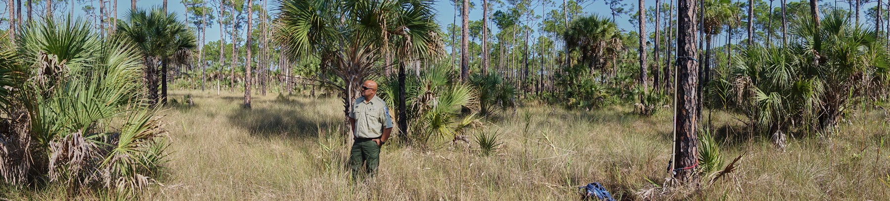 Maulik Patel conducting a bat survey with another researcher.