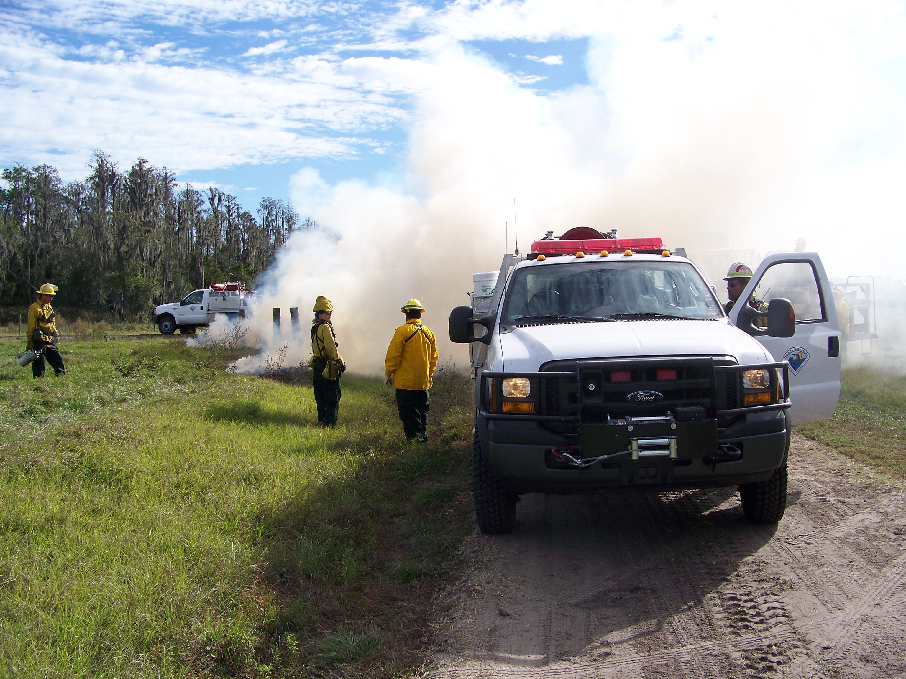 A prescribed fire at Colt Creek State Park.