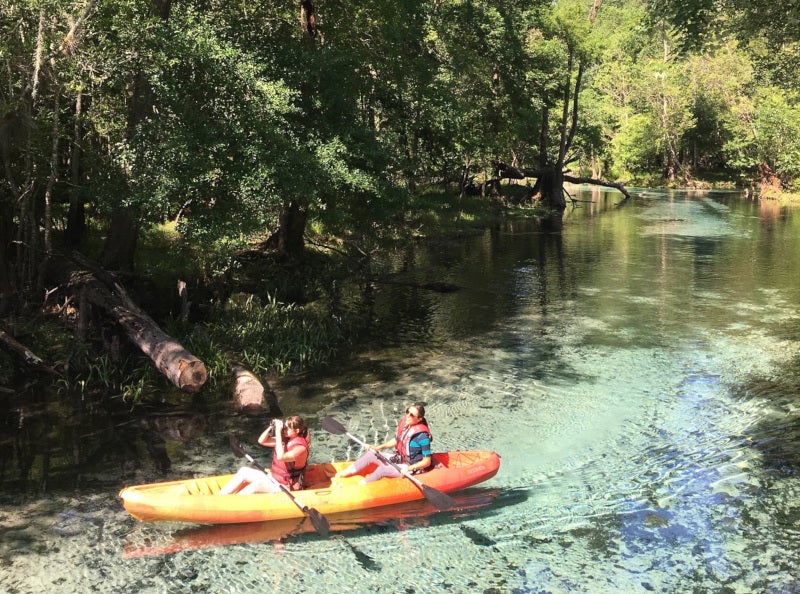 Kayak on Gilchrist Blue Spring Run