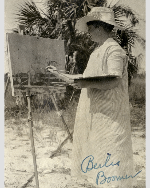 Bertie Boomer at her easel c. 1941