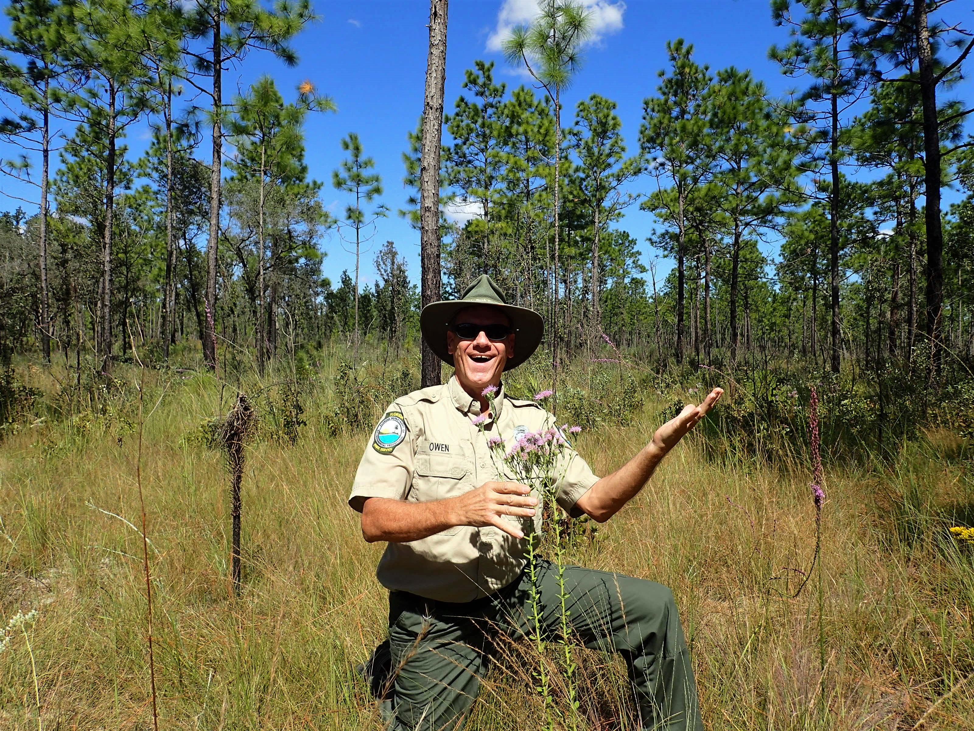 Rick Owen at Rainbow Springs State Park in sandhill that was burned in Spring 2019.