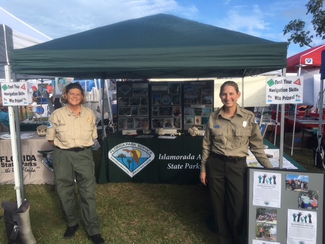 Assistant Park Manger Kim Metzger and Biologist Becky Collins  conduct outreach activities at Ocean Fest.