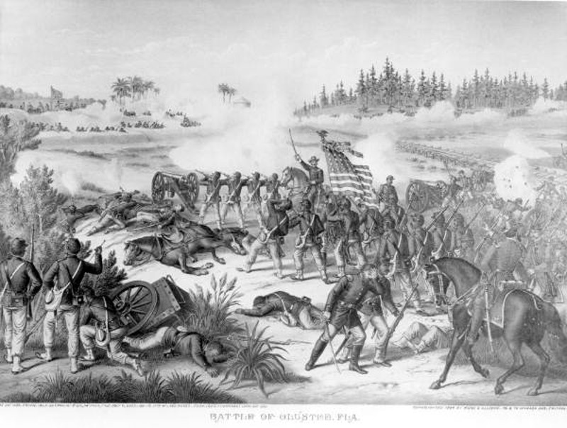 an old painting of soldiers fighting in the civil war