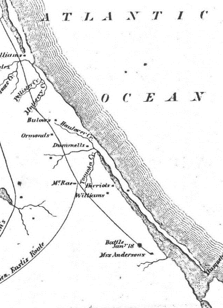 Map of East Florida Plantations 