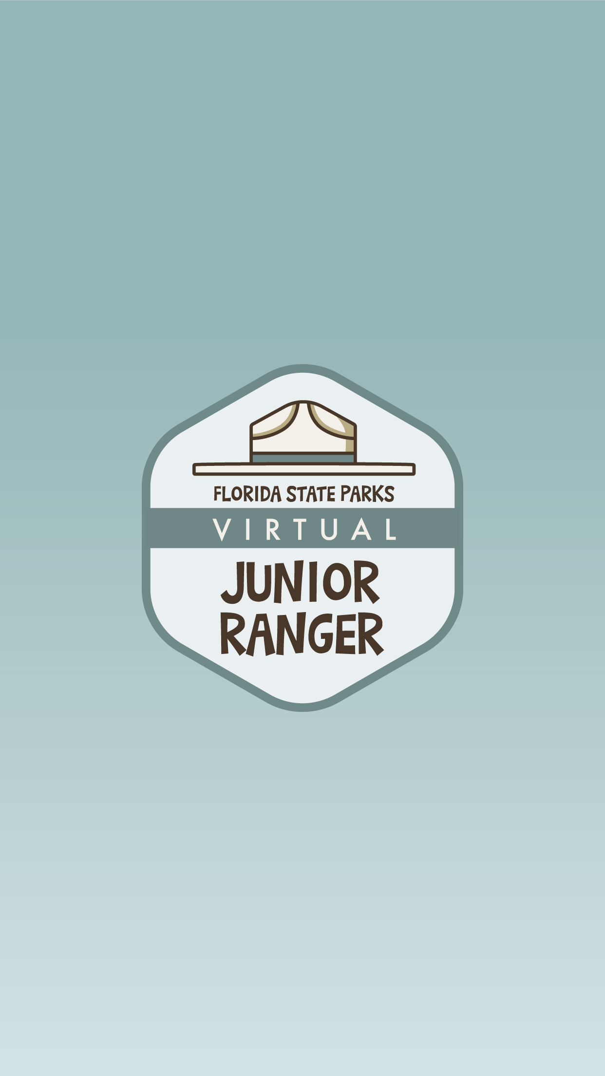 Virtual Junior Ranger Badge with Blue Fade background
