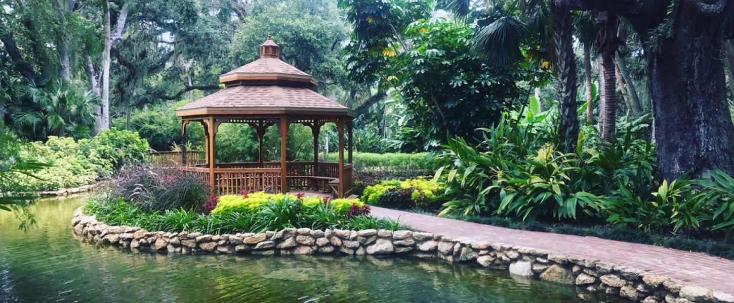 Pavilion Overlooking a Pond