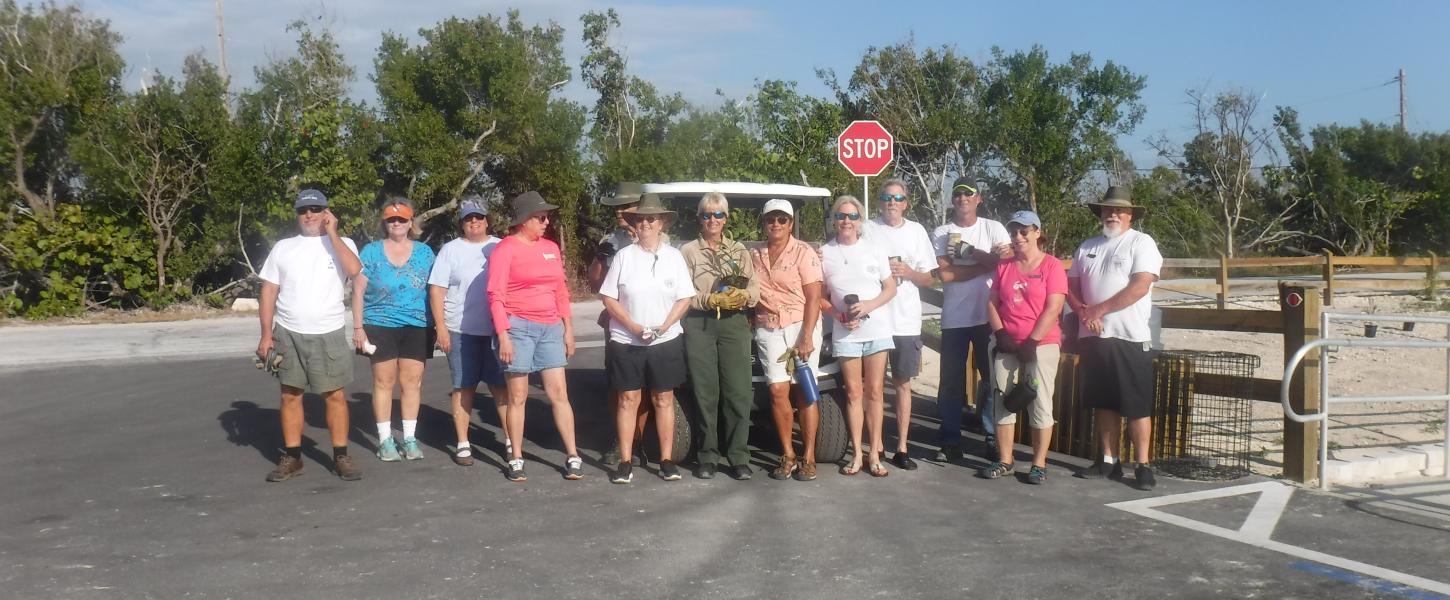 A group gathers following the restoration.