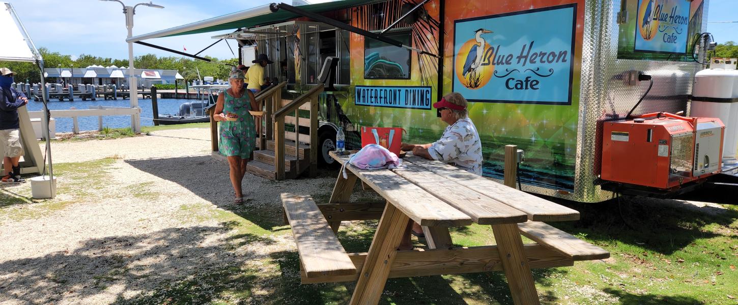 The Blue Heron Cafe is found at John Pennekamp Coral Reef State Park.