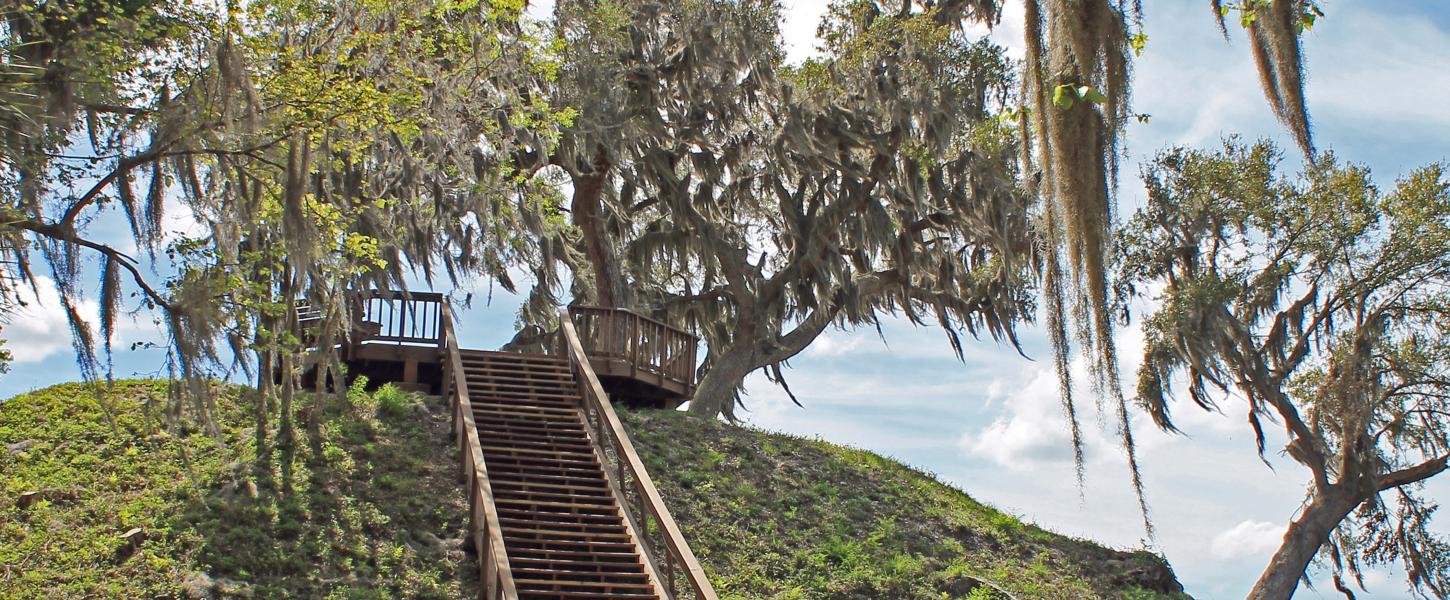 Mound platform at Crystal River Archaeological State Park.