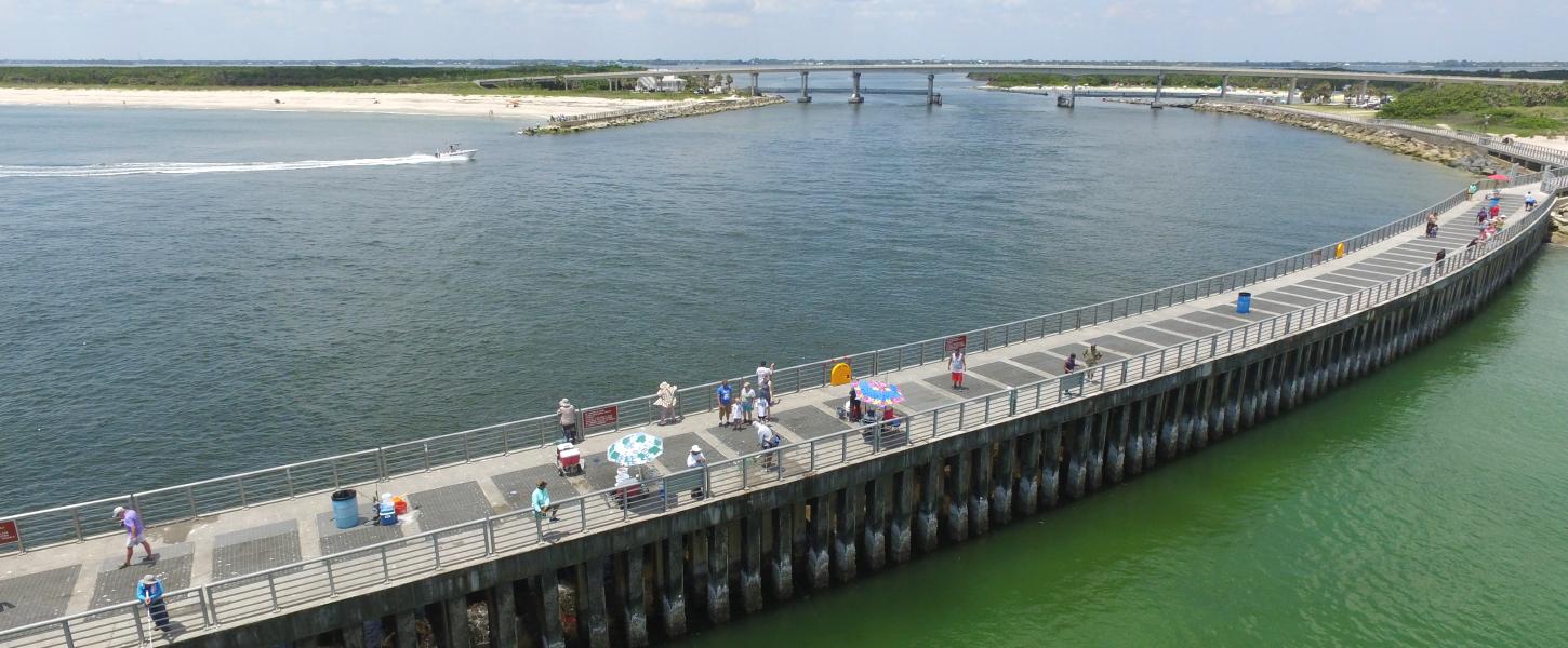 View of fishing pier at Sebastian Inlet State Park