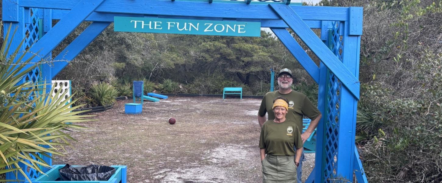 Dan and Patti Price in front of the Fun Zone.