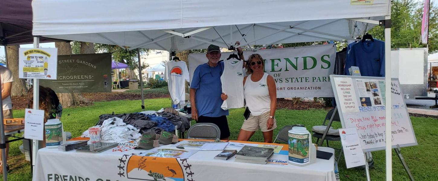 Friends of St. Andrews State Park Vice President, David Brooks, pictured with member at large, Karen Fitzsimons at booth