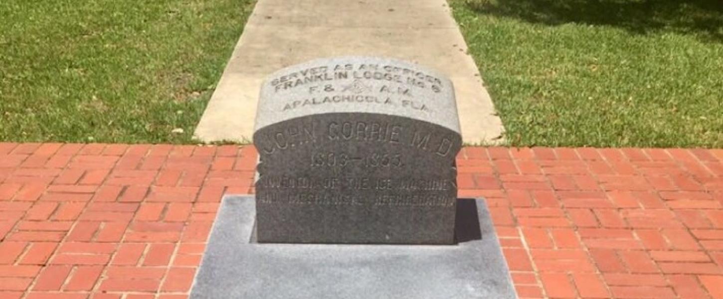 The gravestone of John Gorrie.