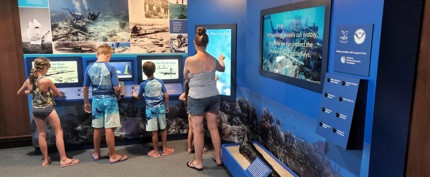 Park visitors enjoy the new exhibit.