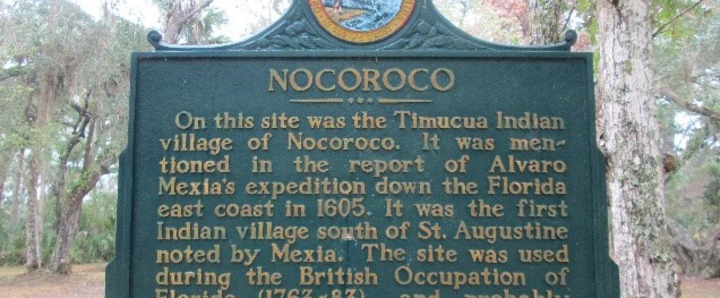 Interpretive sign about the Nocoroco village