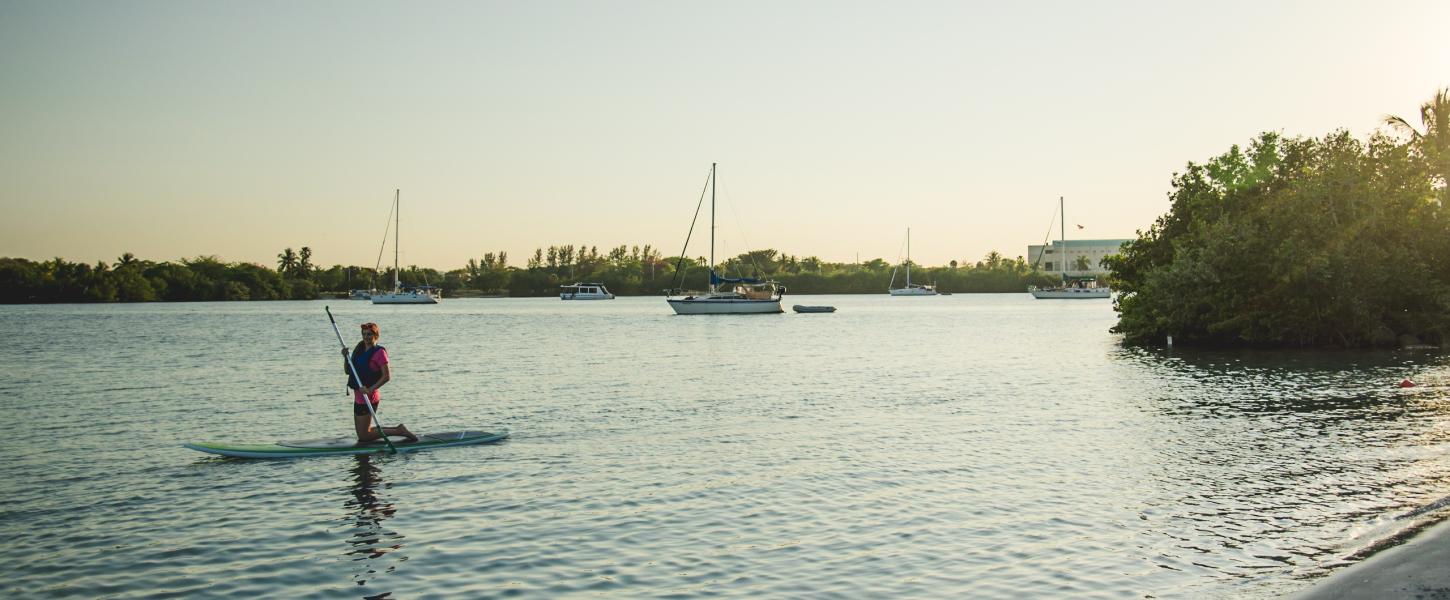 A view of the beach at Oleta River State Park