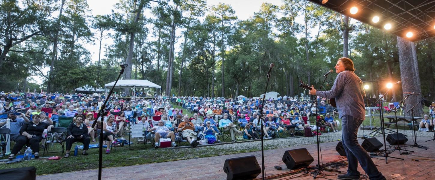 Crowd in front of stage at Florida Folk Festival