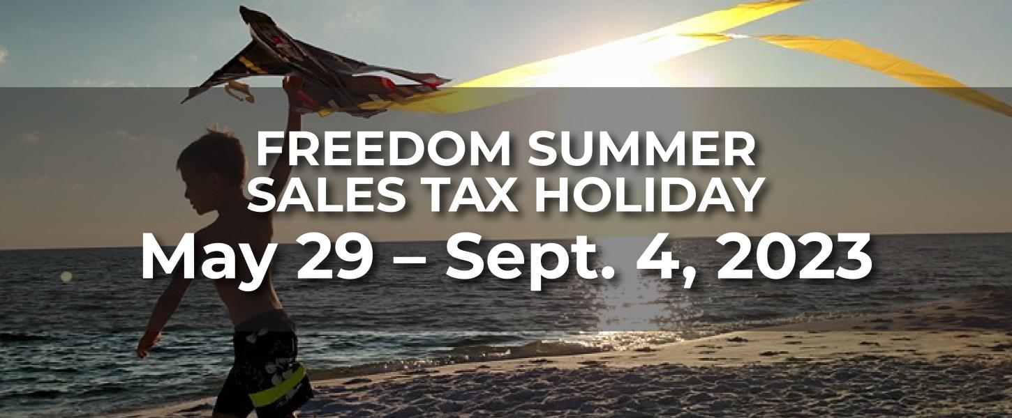 Freedom Summer Sales Tax Holiday, May 29-Sept. 4, 2023