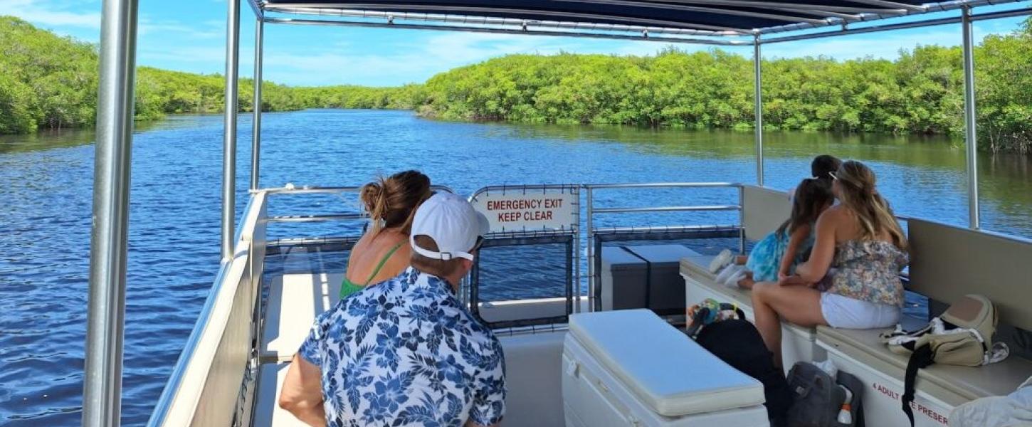 Customers on a boat.