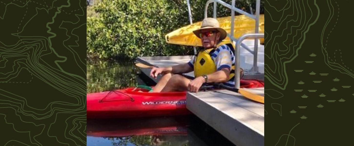 Steve Uglinica launches a kayak at Oscar Scherer State Park.