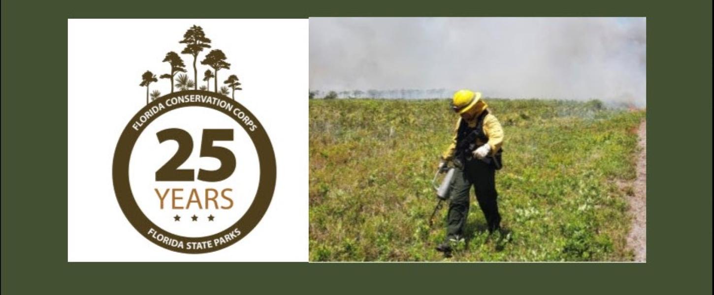 Allison Callis works on a prescribed fire at Myakka River State Park.