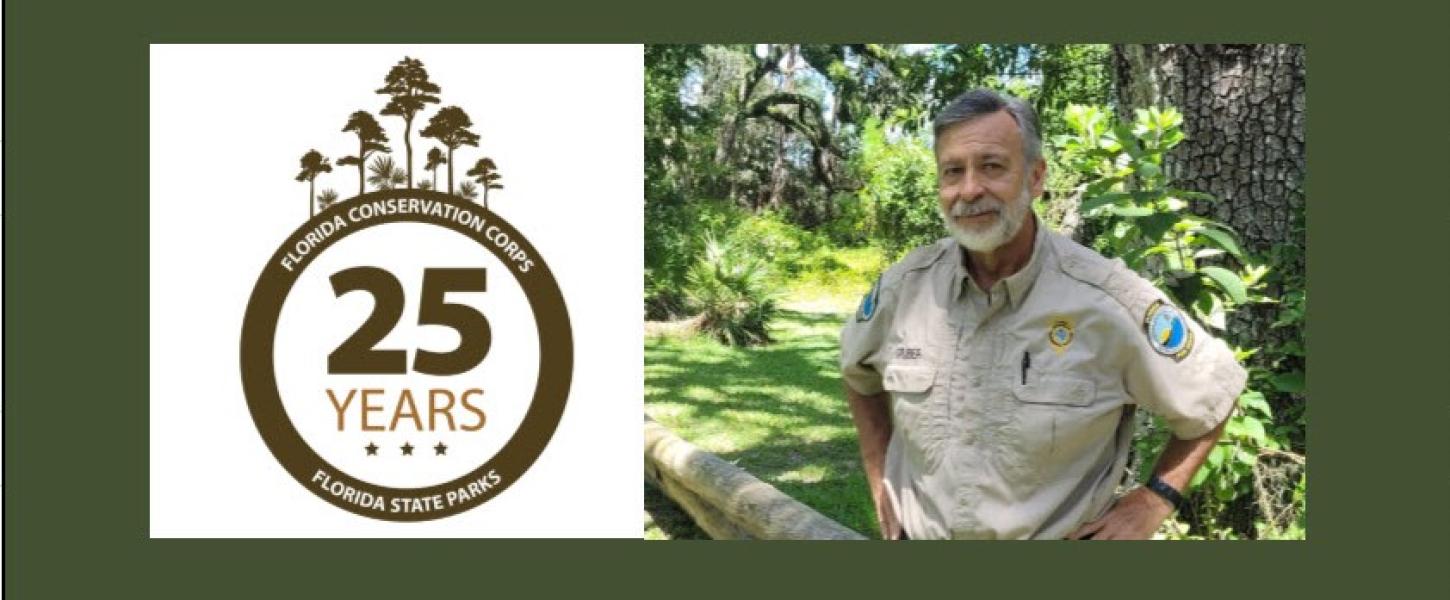 FLCC anniversary logo and Bill Gruber.