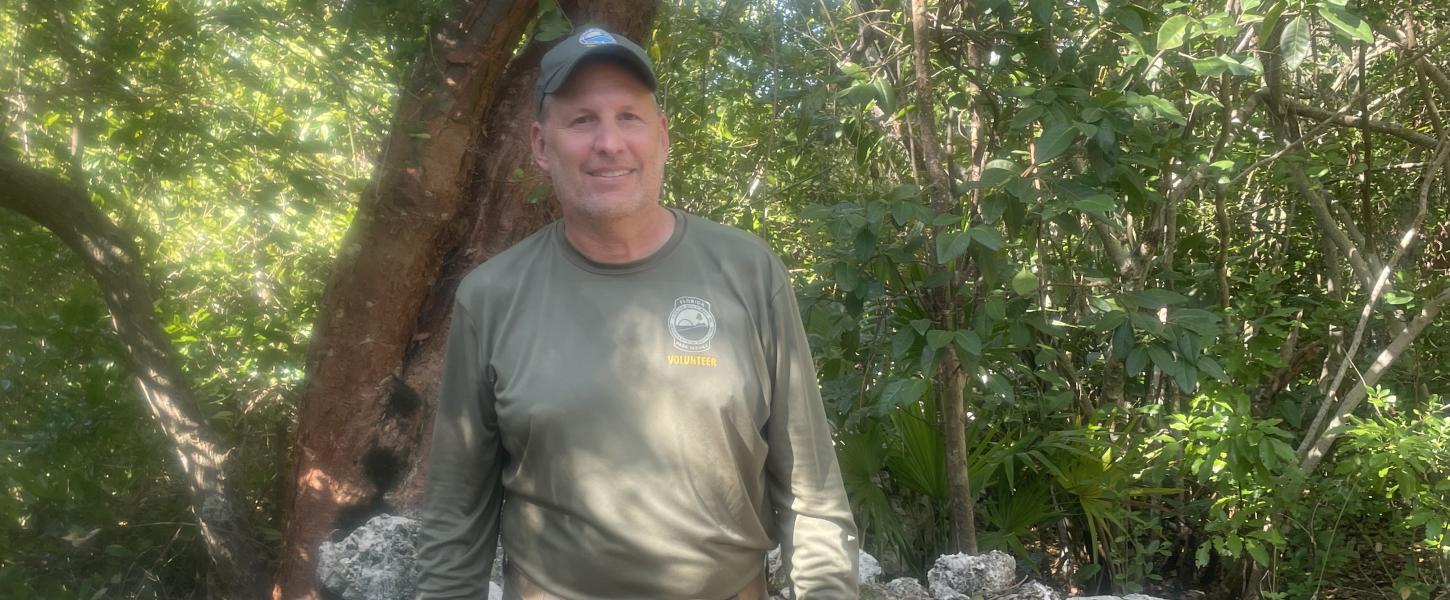 Dave Wolfe stands in the Hammock at Lignumvitae Key