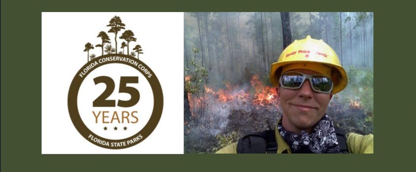 Emily Price works on a prescribed fire.