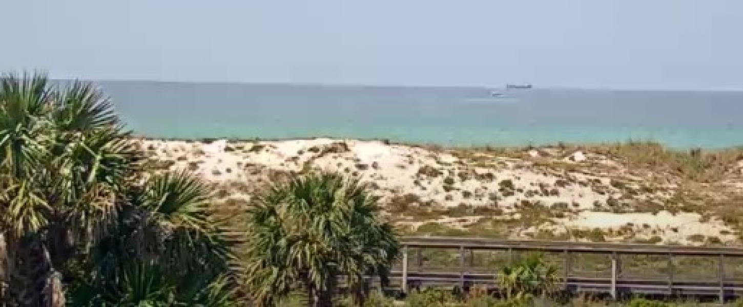 A view of the dunes and the Gulf of Mexico.