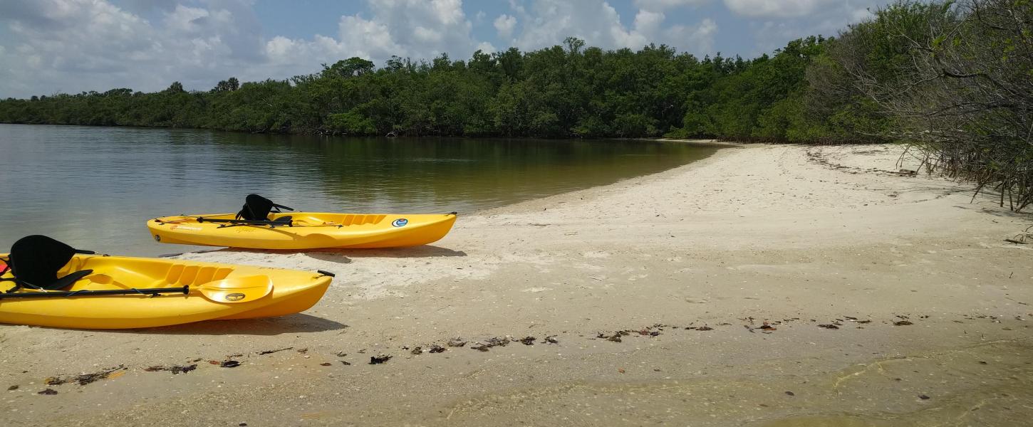 This is a photo of two kayaks on Munyon Island.