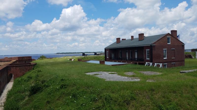 A view of the water from the fort at Fort Clinch State Park.
