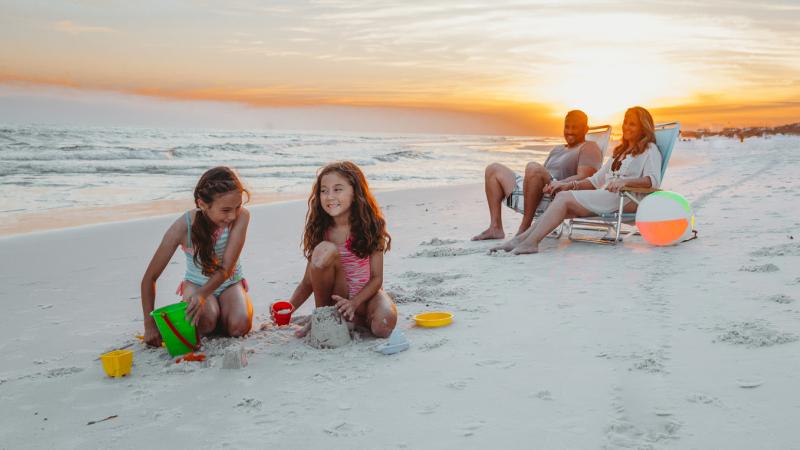 Family Enjoying the Beach at Grayton