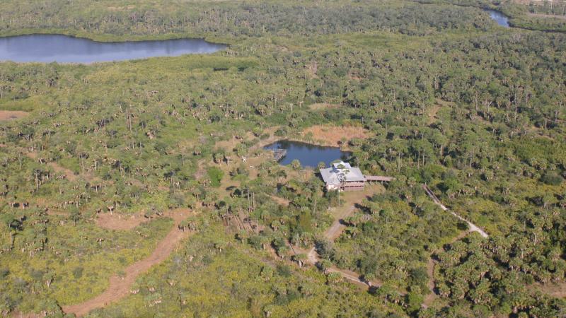 An aerial view of the Charlotte Harbor Environmental Center.