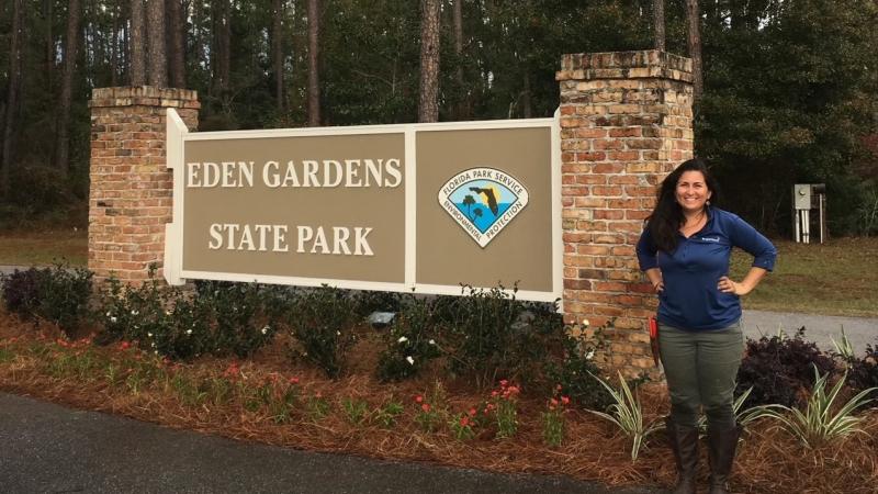 Volunteer - Gina DeFalco at the park. 