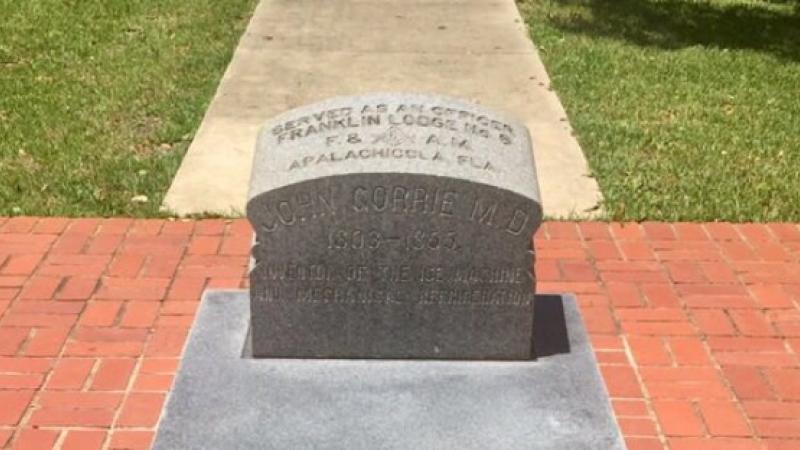 The gravestone of John Gorrie.