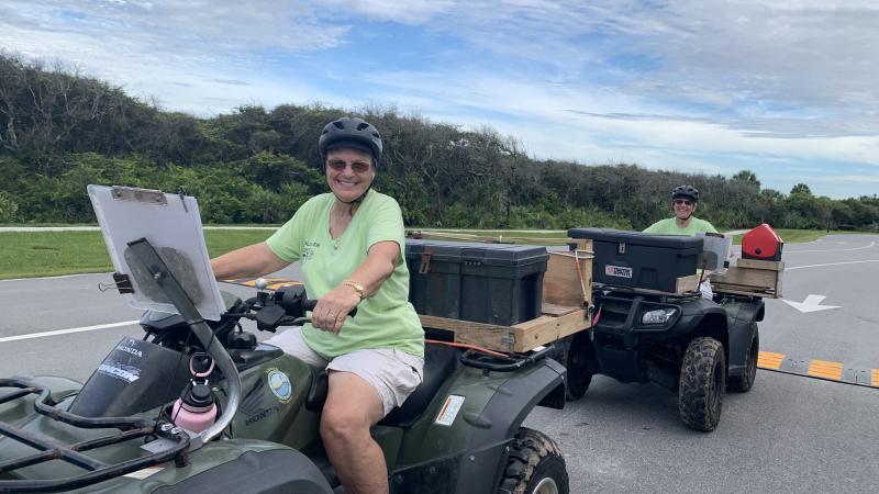 Mayann and Debbi volunteer at North Peninsula State Park.