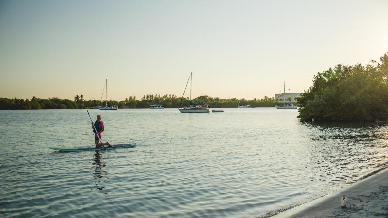 A view of the beach at Oleta River State Park