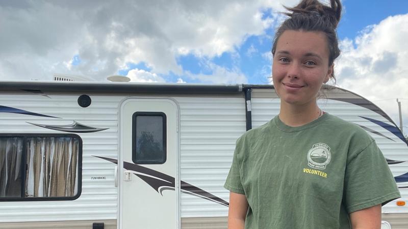 Madison Carmody volunteers at Oleta River State Park.