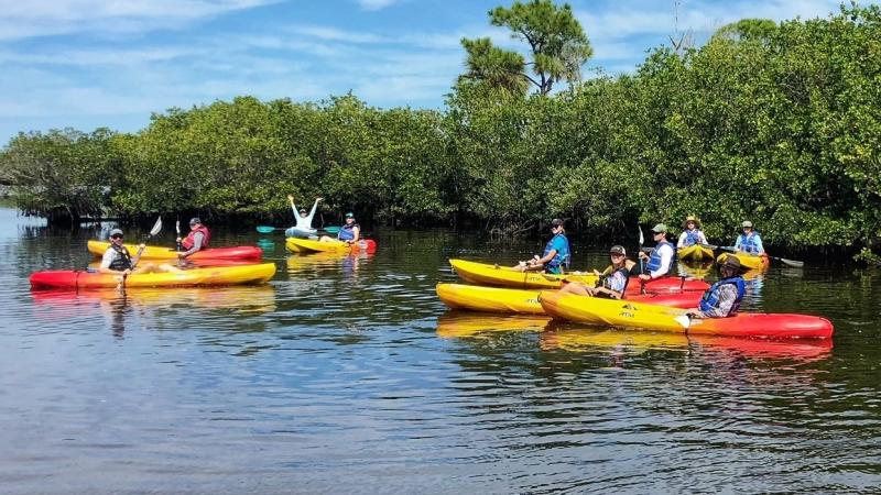 Kayakers on the water.