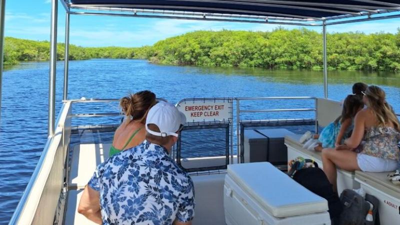 Customers on a boat.
