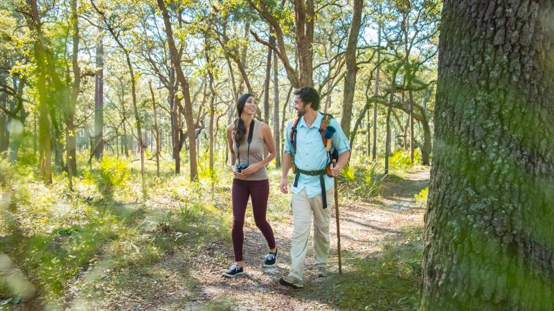 Couple Hiking at Wekiwa