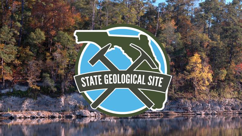 Rock Bluff outcrop along the Apalachicola River with FGS designation brand