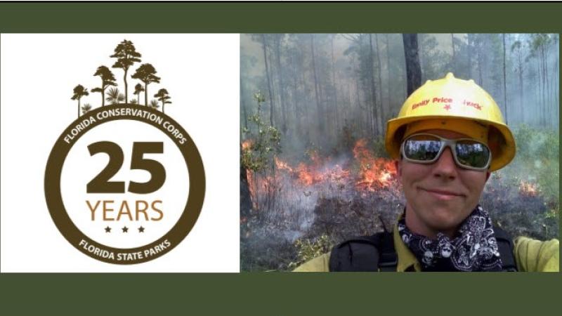 Emily Price works on a prescribed fire.