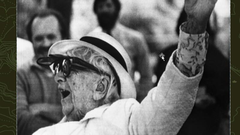 Marjory at the dedication of the Department of Natural Resources building that bears her name, 1981. Courtesy of the State Archives of Florida.